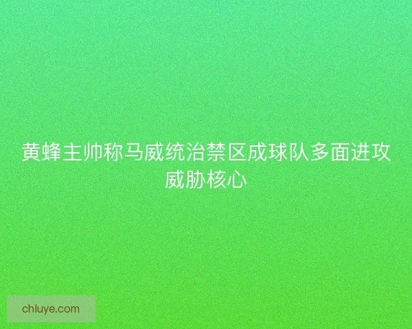 黄蜂主帅称马威统治禁区成球队多面进攻威胁核心